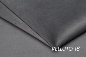 Rozkladacia rohová sedačka Taila Mini pravá - šedý zamat Velluto 18 / čierne nožičky