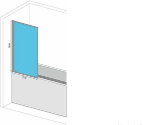 Rea Elegant, vaňová zástena s pevným krídlom 70x140 cm, medená matná, REA-W5694