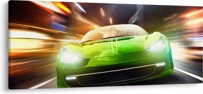 Obraz - Zelené závodné auto (120x50 cm)