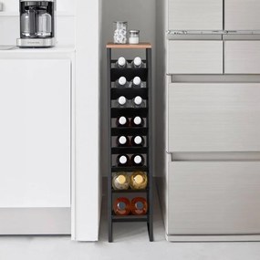 Čierny kovový regál na víno počet fliaš 16 20x88,5x19 cm Tower – YAMAZAKI