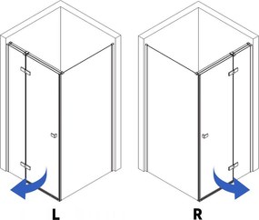 Rea Atlas, sprchovací kút 80 (dvere) x 90 (stena), pravá strana, 6mm číre sklo, chrómový profil, KPL-K4463