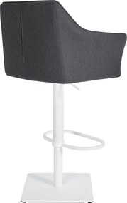 Barová stolička Damaso W - filc, biely rám - Sivá