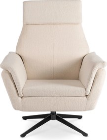 Otočné křeslo Terry bouclé béžové/černé