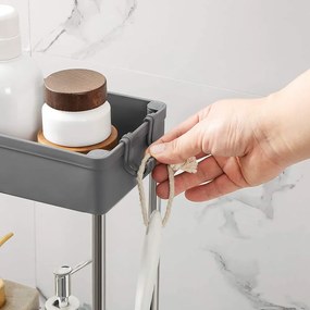 Regál na kolieskach SLIM, 4 úrovne, 12,5x40x86cm, sivá SongmicsHome