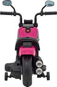 Ramiz Elektrická motorka Chopper FASTER pre deti ružová + FM rádio + audio panel + LED