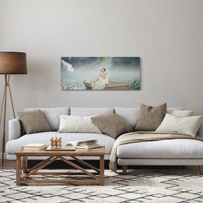 Obraz - Žena na loďke (120x50 cm)