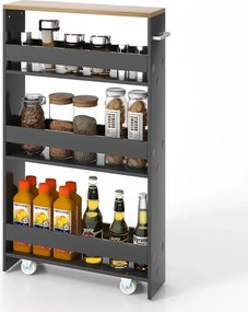 4-podlažná úložná jednotka s otvorenými policami, šedá