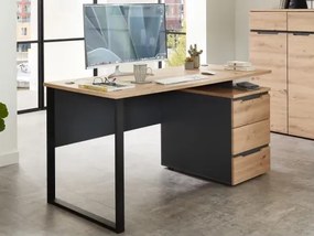 Písací stôl so zásuvkami Memphis 150 cm, dub artisan/grafit%