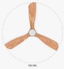 FARO 33560DC - LED Stropný ventilátor LANTAU LED/15W/230V drevo/chróm pr.132 cm + DO
