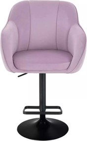 LuxuryForm DESIGN Barová stolička AVOLA VELUR na čiernom tanieri - levanduľa