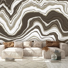 Fototapeta - Zlato-hnedý mramor (147x102 cm)
