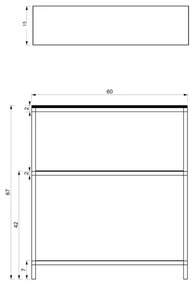 Kúpeľňový regál 67x60 cm čierna