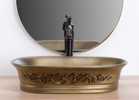 Rea Wilma Rustic, umývadlo na dosku 550x380x130 mm, brúsená meď, REA-U3305