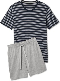 Krátka pyžamová súprava, námornícka modrá/sivá