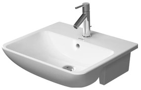 Duravit ME by Starck - Polozápustné umývadlo 550x455 mm, 1 otvor na batériu prepichnutý, biela 0378550000