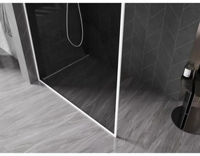 Mexen, Mexen Kioto-XF sprchová stena s rámom 50 x 202 cm, grafit 10 mm, biela - 800-050-104-20-40-X