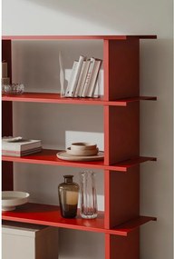 Červená kovová knižnica 120x156x37 cm Hes – noo.ma