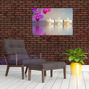 Obraz sviečok na vode (90x60 cm)