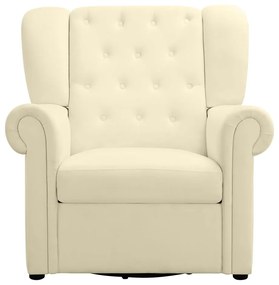 Biele zamatové hojdacie chesterfield kreslo Lillyse – Støraa