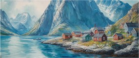 Obraz - Nórska dedinka (120x50 cm)