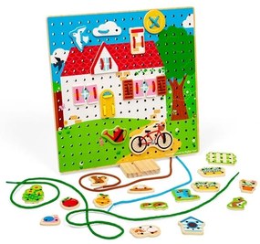 Bigjigs Toys Provlékací deska domeček
