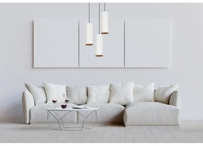 Luster na lanku AVALO 3xE27/60W/230V pr. 35 cm biela/medená