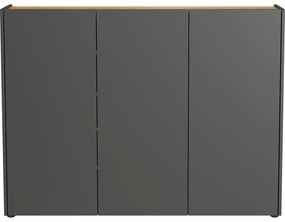 Antracitová skrinka na topánky v dekore duba 138x105x25 cm Libbiano – Germania