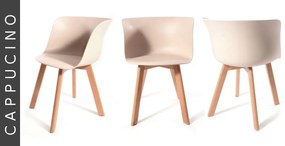 Tutumi, dizajnová stolička 45x54x71 cm 1656, čierna-hnedá, KRZ-00801