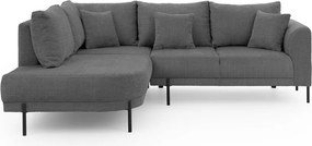 Tmavosivá ženilková rohová pohovka (ľavý roh/do L) Mauris – Ropez