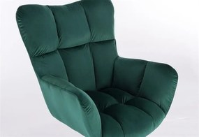 LuxuryForm DESIGN Kreslo AURORA VELUR na čiernom kríži - zelené