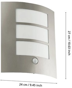 Nástenné vonkajšie svietidlo (výška 26 cm) CITY – EGLO