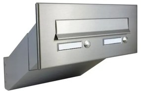 DOLS D-041 ČD-3 - nerezová poštová schránka na zamurovanie, s 2x menovkou a 2x zvončekovým tlačidlom