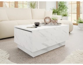 Konferenčný stolík s úložným priestorom Naeska 90 x 60, Farby: biely mramor