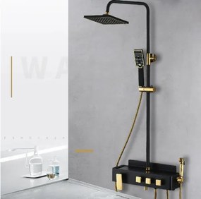 Dizajnový sprchový set Wanfan - 2 povrchové úpravy Čierna