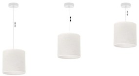 Light Home Závesné svietidlo Juta, 1x biele jutové tienidlo, (fi 15cm), w