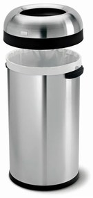 Okrúhly otvorený kôš 60 l, matná oceľ, nerez