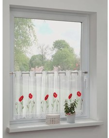 Biela záclona 155x45 cm Poppies – Sehlbach