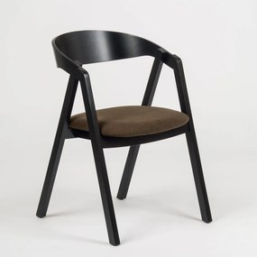 Stima stolička GURU buk s čalúneným sedákom Vyberte odtieň ->: Čierna, Vyberte látku ->: CARABU marrone pelle 135