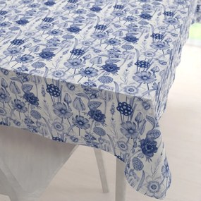 Biante Dekoračný obdĺžnikový obrus PML-090 Modré jarné kvety na bielom 120x200 cm