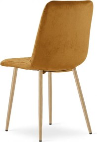 Horčicová zamatová stolička LAVA