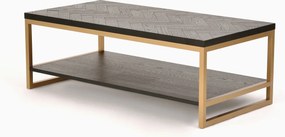 Konferenčný stolík Seville 120 cm z masívu čierny/zlatý