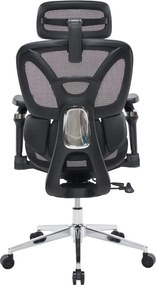Kancelárska ergonomická stolička PORTE II — sieťovina, čierna