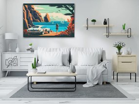 Gario Diamantové maľovanie Rýchlosť na pláži Rozmery: 80 x 120 cm, Rámovanie: Iba zrolované plátno, Diamanty: Okrúhle