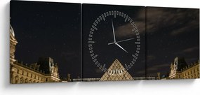Obraz - Louvre v noci (s hodinami) (90x30 cm)