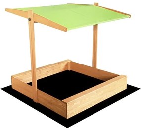 Detské pieskovisko so zelenou strieškou