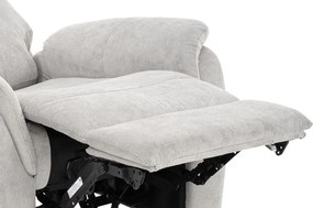 Masážne polohovacie kreslo Duncan, svetlo šedá látka