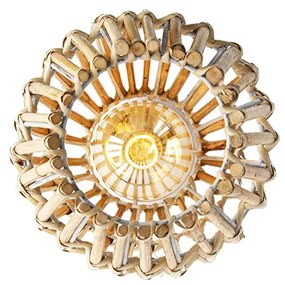 Vidiecke stropné svietidlo bambus a biele - Canna Capsule