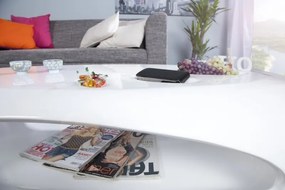 Konferenčný stolík Organic II biely s vysokým leskom