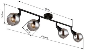 Globo 57904-4 - Bodové svietidlo GLYPTAR 4xE14/40W/230V čierna