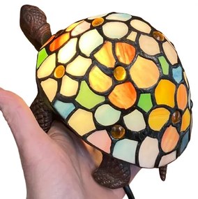 Dekoračná Tiffany lampa KORYTNAČKA KVIETKY 21*14 cm